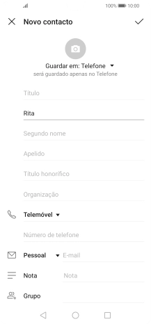 Prima Apelido, e introduza o apelido pretendido.