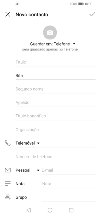 Prima Apelido, e introduza o apelido pretendido.
