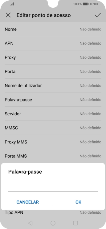 Introduza vodafone e prima OK.