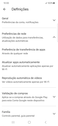 Prima Atualizar apps automaticamente.
