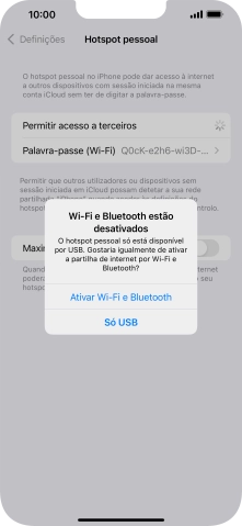 Se o Wi-Fi estiver desativado, prima Ativar Wi-Fi e Bluetooth.