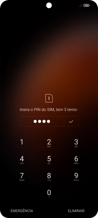 Se necessário, introduza o código PIN e prima o ícone para aceitar.