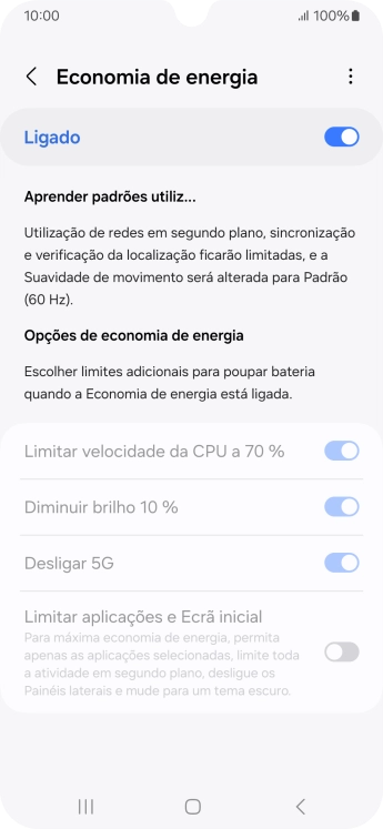 Prima a tecla de início para terminar e voltar ao ecrã inicial.