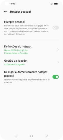 Prima Definições do hotspot.