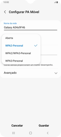 Prima WPA3-Personal para proteger o hotspot Wi-Fi com uma password.
