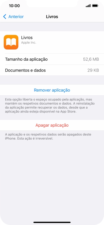 Prima Remover aplicação.