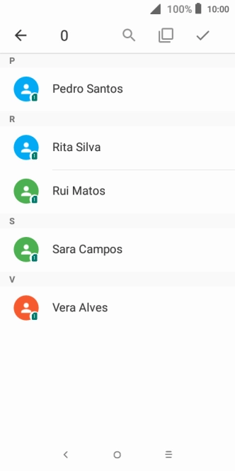 Prima o ícone para selecionar todos.