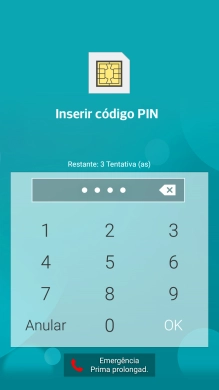 Se solicitado, deve introduzir o código PIN e premir OK.
