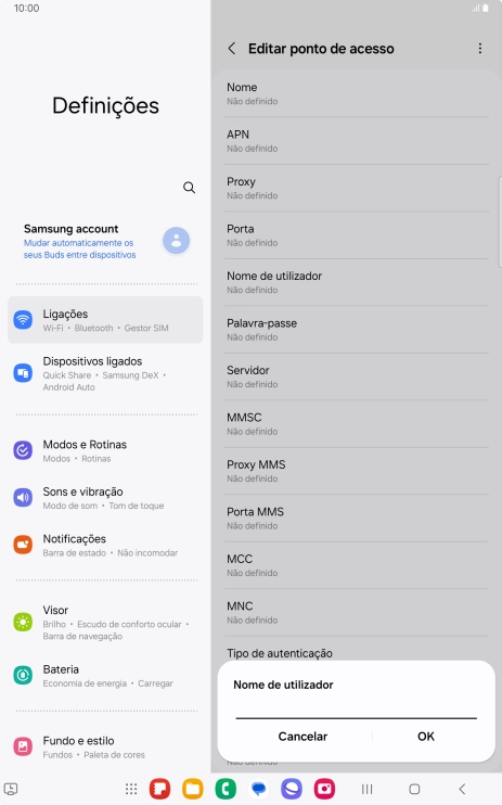 Introduza vodafone e prima OK.