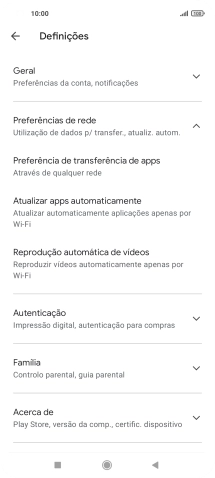 Prima Atualizar apps automaticamente.