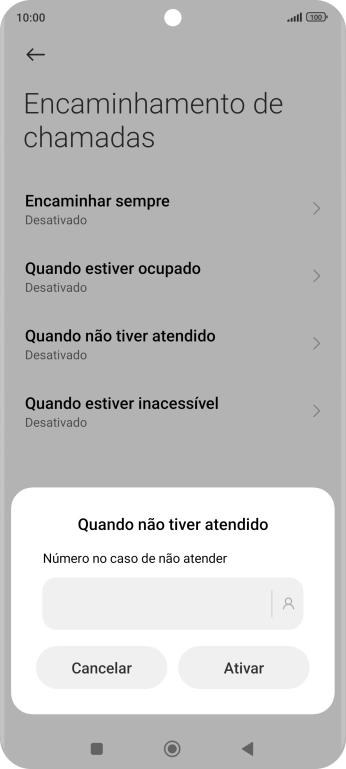 Introduza 123 e prima Ativar.