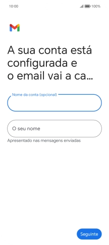 Prima O seu nome e introduza o nome do remetente pretendido.
