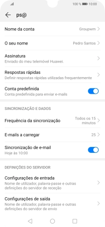 Prima Nome da conta e introduza o nome pretendido da conta de e-mail.