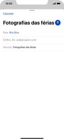 Prima o campo de escrita e escreva o texto do e-mail.