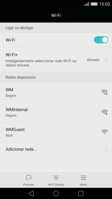 Prima a rede Wi-Fi pretendida.