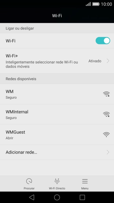 Prima a rede Wi-Fi pretendida.