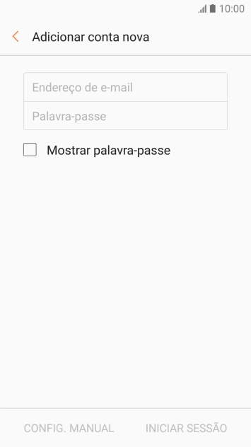 Prima Endereço de e-mail e introduza o seu endereço de e-mail Vodafone.