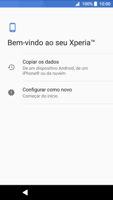 É possível transferir conteúdo de outro telefone quando o telefone for ativado antes da primeira utilização e quando o telefone tiver sido reiniciado. Quando esta imagem for mostrada no ecrã, o telefone está pronto para transferir conteúdo de outro telefone.