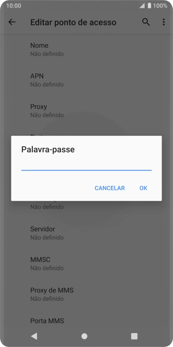 Introduza vodafone e prima OK.