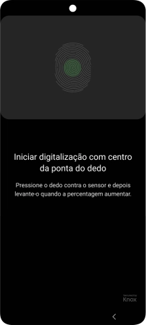 Siga as indicações no ecrã para definir a impressão digital como código de bloqueio.
