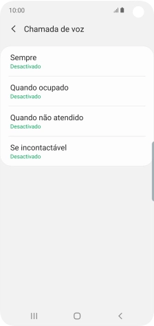 Prima o tipo de desvio pretendido.