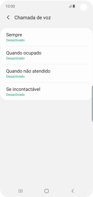 Prima o tipo de desvio pretendido.