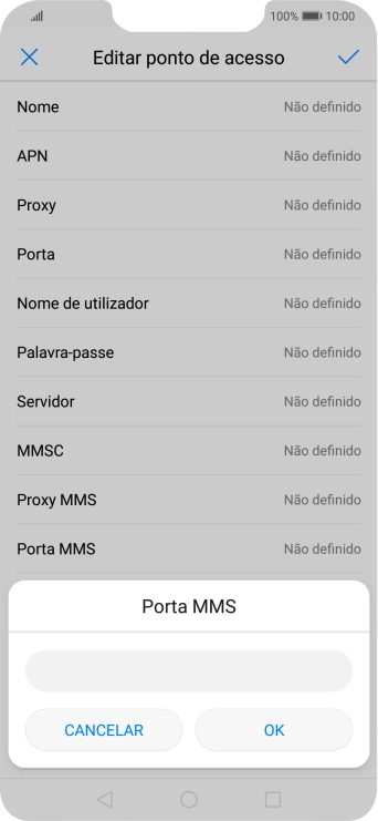 Introduza 80 e prima OK.