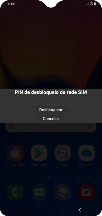Introduza o código de desbloqueio e prima Desbloquear.