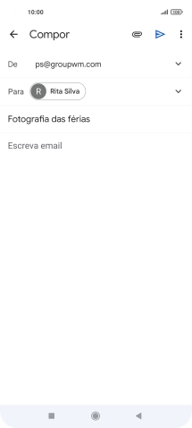 Prima o campo de escrita e escreva o texto do e-mail.