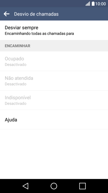 Prima o tipo de desvio pretendido.