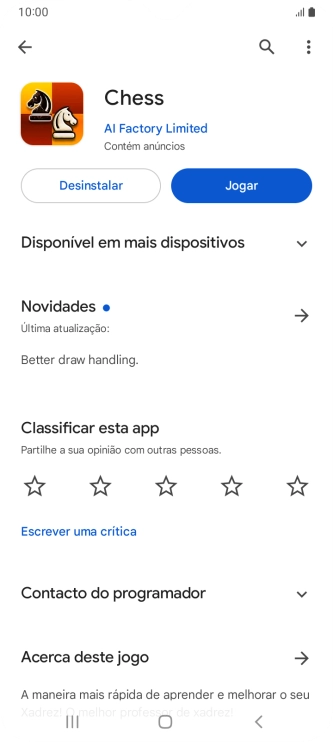 Prima a tecla de início para terminar e voltar ao ecrã inicial.