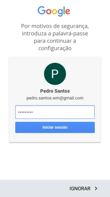 Prima Iniciar sessão.