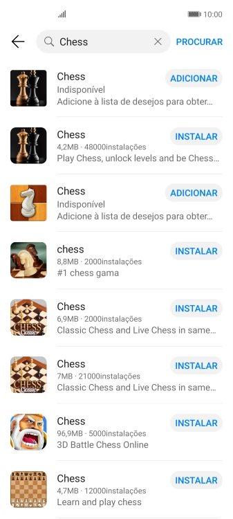 Prima a app pretendida.