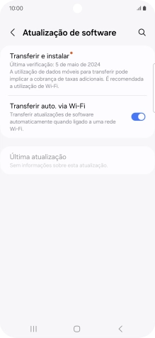 Prima Transferir e instalar. Se existir uma nova versão de software disponível, será agora indicado no ecrã. Siga as indicações no ecrã para atualizar o software do telefone.