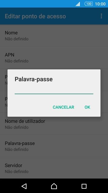 Introduza vodafone e prima OK.