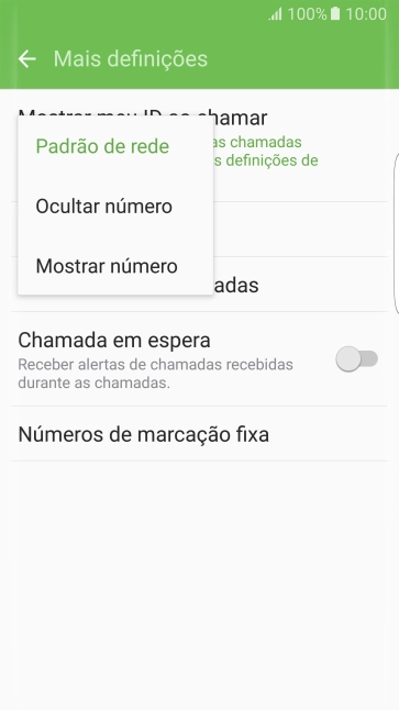 Prima Mostrar número para ativar a visualização do seu número.