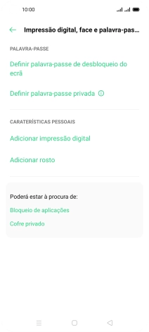 Prima Adicionar impressão digital.