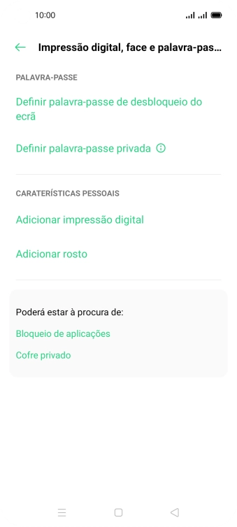 Prima Adicionar impressão digital.