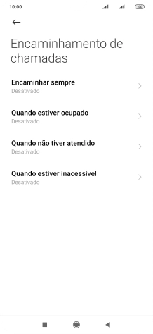 Prima o tipo de desvio pretendido.