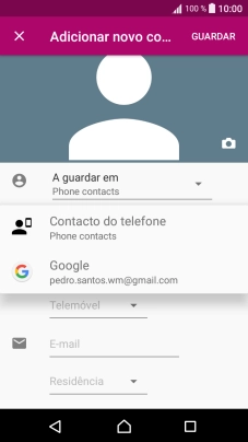 Prima Contacto do telefone.