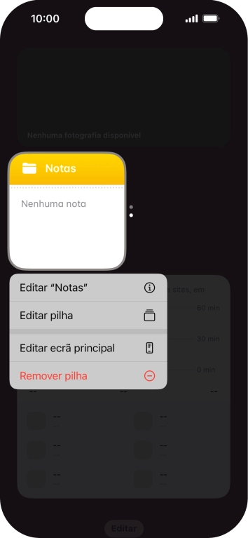 Prima Editar pilha.