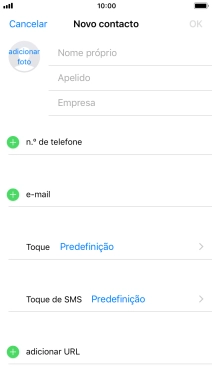 Prima Nome próprio e introduza o nome próprio.