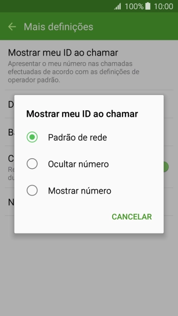 Prima Mostrar número para ativar a visualização do seu número.