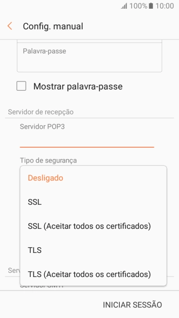 Prima Desligado para desativar a função.