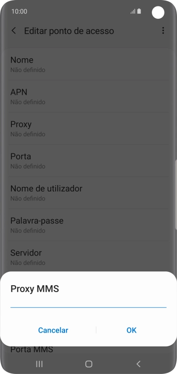 Introduza iproxy.vodafone.pt e prima OK.