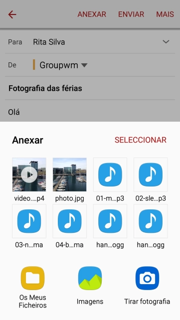 Prima Os Meus Ficheiros e vá até à pasta pretendida.