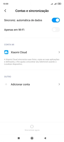 Prima Adicionar conta.