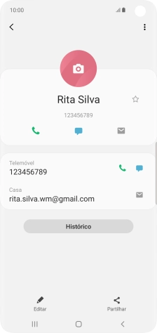 Prima o ícone de chamada.