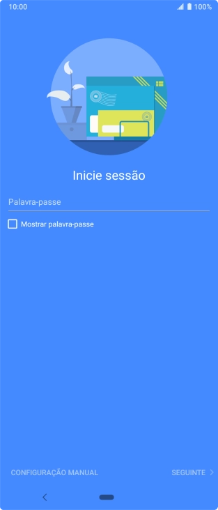 Prima Palavra-passe e introduza a password da sua conta de e-mail.