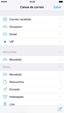 Prima a conta de e-mail pretendida.